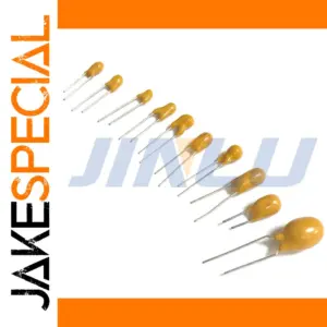 Set of Five Yellow Tantalum Capacitors