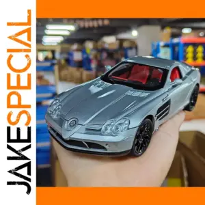 1:24 Silver Luxury Car Model with Lights