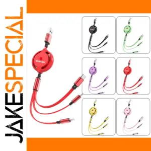 Suzuki 3-in-1 Retractable Car Charger Cable