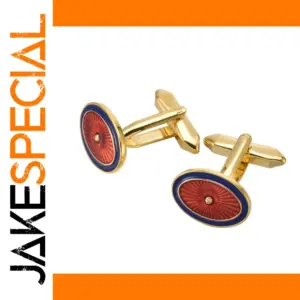 Elegant Elliptical Enamel Cufflinks for Men