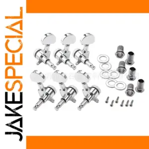 Chrome Guitar Tuner Set with Fully Enclosed Knobs