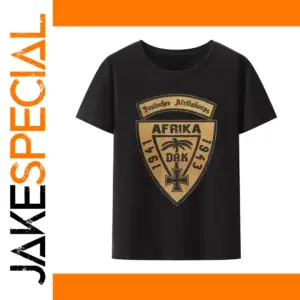 Military-Style Deutsches Afrikakorps T-Shirt Black