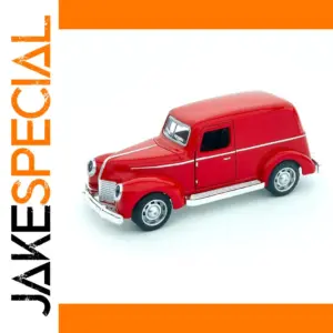 Vintage Red Alloy Car Model with Opening Doors