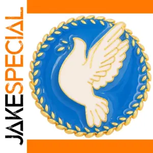 White Dove Vintage Lapel Pin with Gold Accents