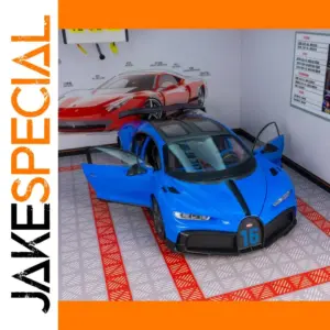 Blue Bugatti Race Car Model 1:18 Scale Diecast