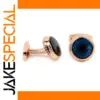 Rose Gold Border Blue Eye Unisex Cufflinks