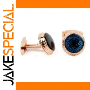Rose Gold Border Blue Eye Unisex Cufflinks