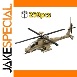 AH-64 Apache Helicopter Building Set with 259 Pieces