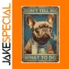 Vintage French Bulldog Metal Tin Sign for Decor
