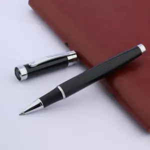Black Lacquered Silver Trim Rollerball Pen Model 027