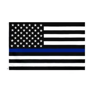 3x5 Blue Line Police Memorial Flag