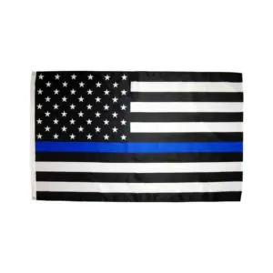 3x5 Blue Line Police Memorial Flag 19 H73981bba75004564a0bfe02393e323e4B