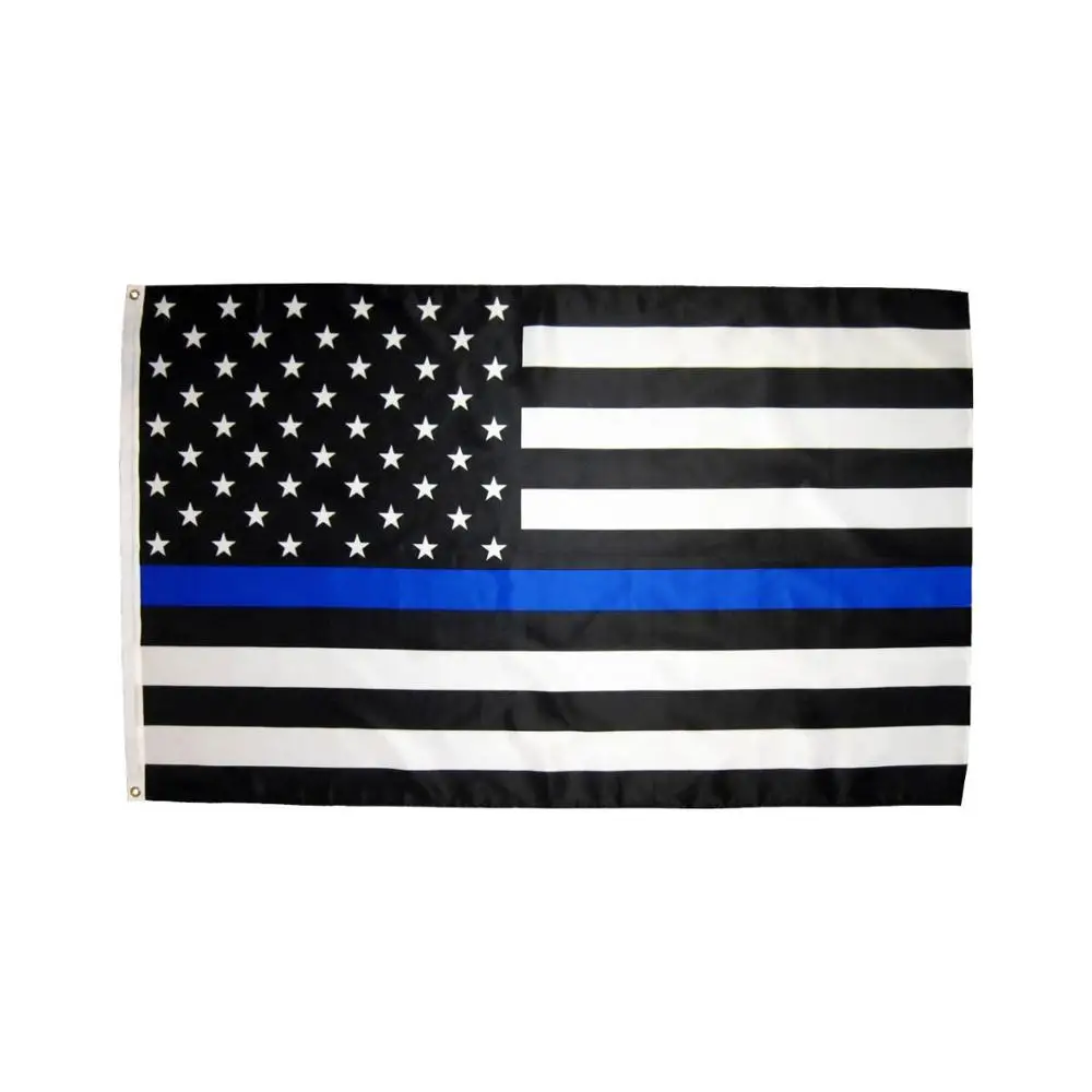 3x5 Blue Line Police Memorial Flag 10 3x5 Blue Line Police Memorial Flag - Image 10