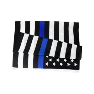 3x5 Blue Line Police Memorial Flag 11 H99aa270968a84ce4bd3f68a43f84605ft