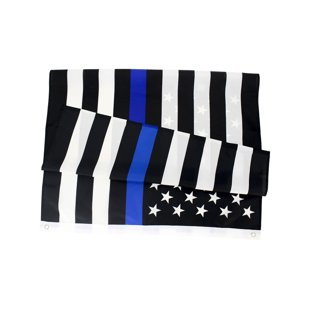 3x5 Blue Line Police Memorial Flag 2 3x5 Blue Line Police Memorial Flag - Image 2