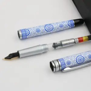 Blue and White Luxury Fountain Pen Model A2 13 H9b3d68c351164bf9b5b11a6dd0c83e43E