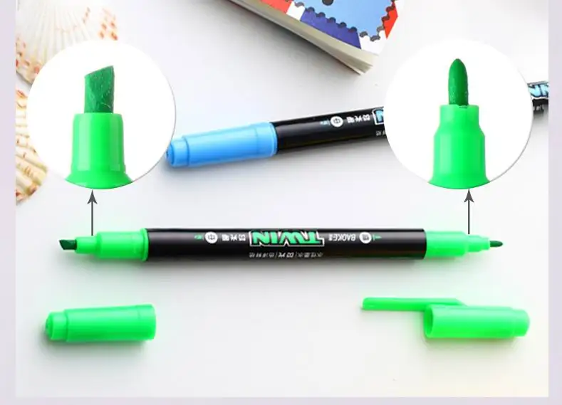 Double-Ended Water-Based Highlighter in Six Colors 3 Double-Ended Water-Based Highlighter in Six Colors - Image 3