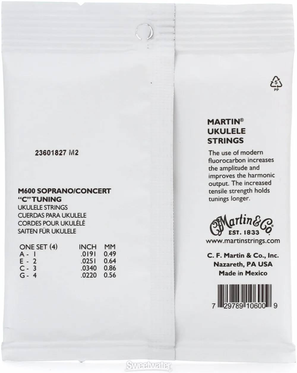 Martin M600 Ukulele Strings for Soprano/Concert 2 Martin M600 Ukulele Strings for Soprano/Concert - Image 2