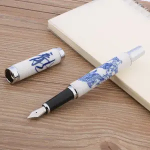 Elegant Blue Dragon Ceramic Fountain Pen Model 950