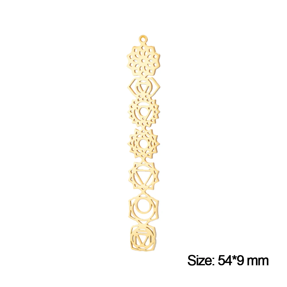 Stainless Steel 7 Chakra Yoga Charm 6 Stainless Steel 7 Chakra Yoga Charm - Image 6