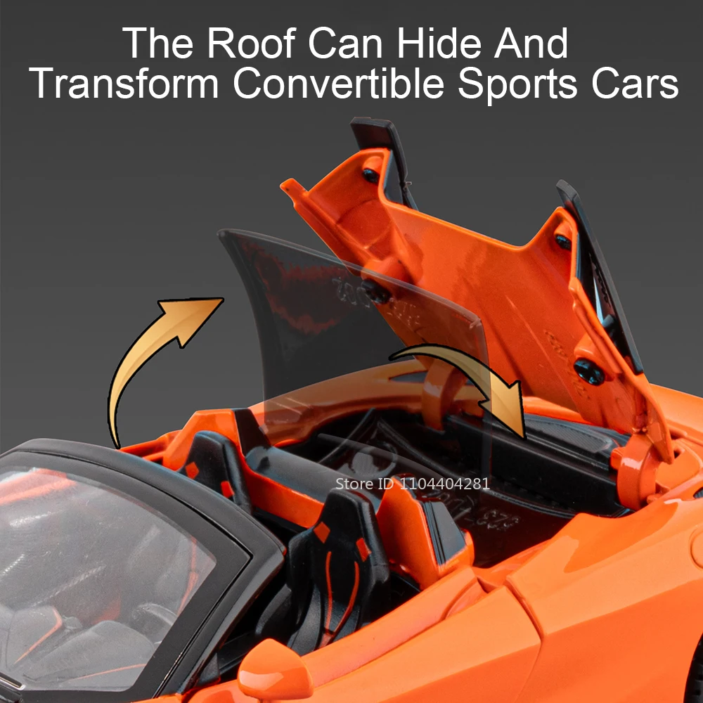 Vibrant Orange 1:32 Diecast Alloy Car Model 5 Vibrant Orange 1:32 Diecast Alloy Car Model - Image 5