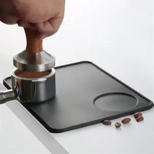 Black Silicone Coffee Tamper Mat for Baristas 14 S056a0165d7be4e6eb234fcfebdb1ea55I