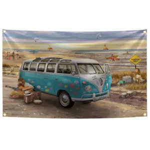 Vintage Volkswagen Bus Banner 90x150cm 19 S058f392d3b9f4cdcb94e93deb58bdc5bC