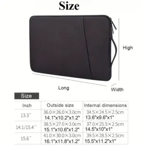 Elegant 13.3"-15.6" Laptop Sleeve in Grey or Black 13 S05df9413f3c34971b33cd5ef6e20fd8di