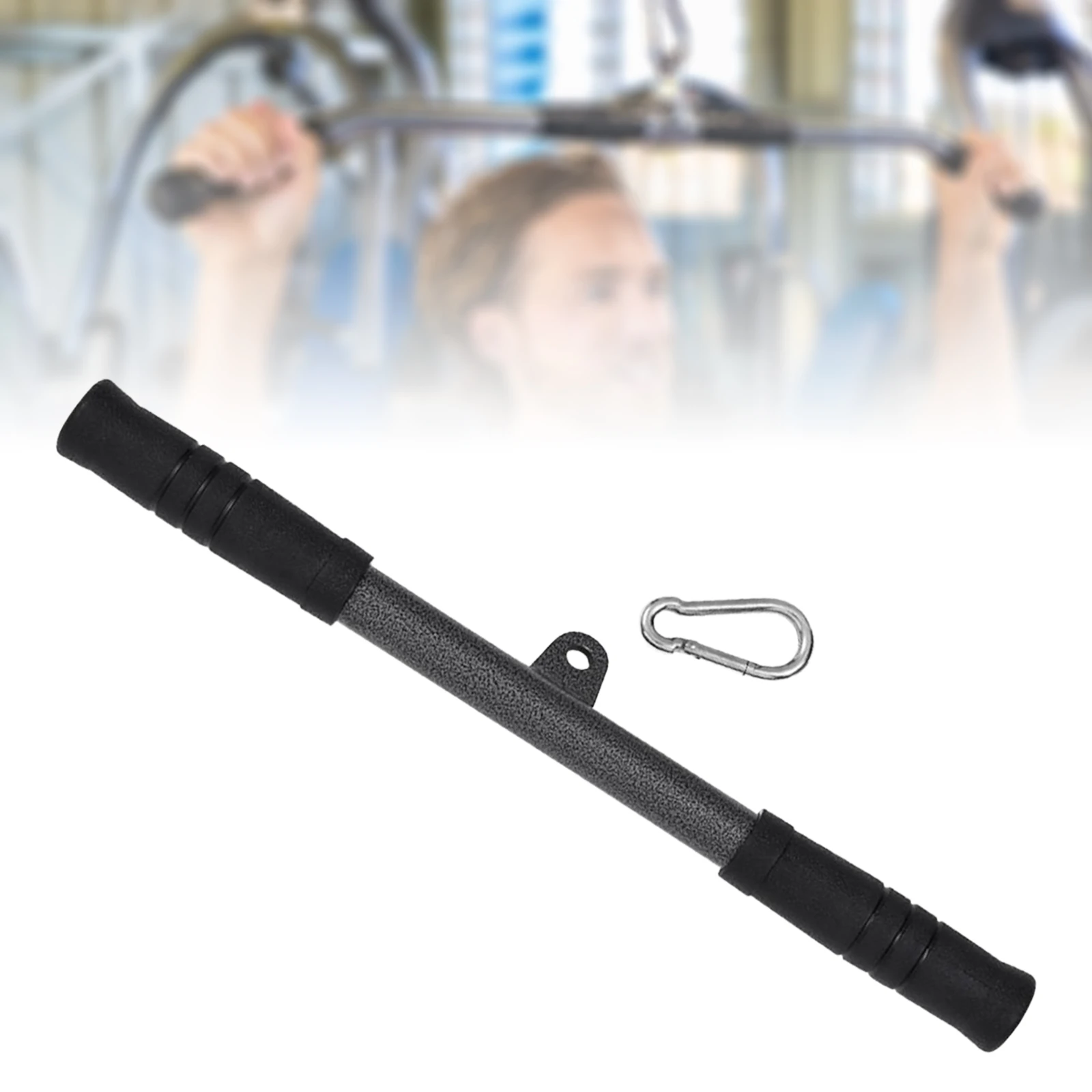 Black Fitness Straight Bar for Home Gym Training 6 Black Fitness Straight Bar for Home Gym Training - Image 6