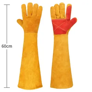 Yellow Cowhide Welding Gloves 60cm for Safety