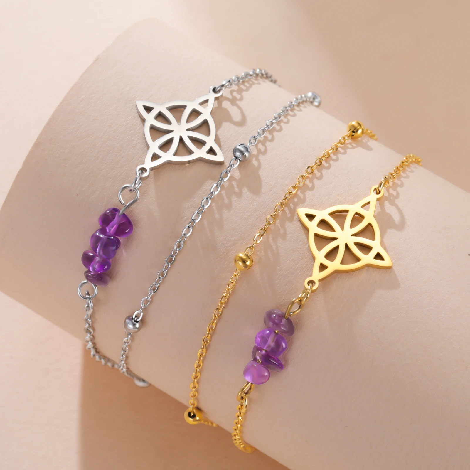 Mystical Stainless Steel Butterfly Charm Bracelet 2 Mystical Stainless Steel Butterfly Charm Bracelet - Image 2