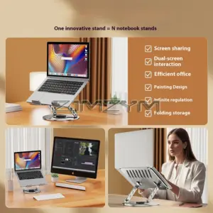 360° Adjustable Metal Laptop and Tablet Stand 11 S09d434f6554b40cc871879998ea87b09L