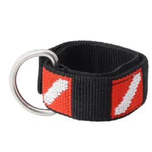 Black Nylon Dive Wrist Strap with Red White Stripe 8 S0bfb63e89da4440baaedcf69c987bc9b8