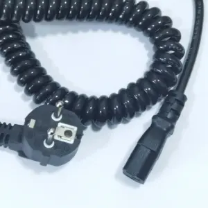 European Black Coiled Power Cord with IEC320 C13 5 S0c1f83ff72b24213b642e1930233d36at