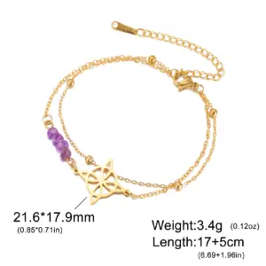 Mystical Stainless Steel Butterfly Charm Bracelet 16 S10fe6cde48ef439ea096edec7c2ed979Y