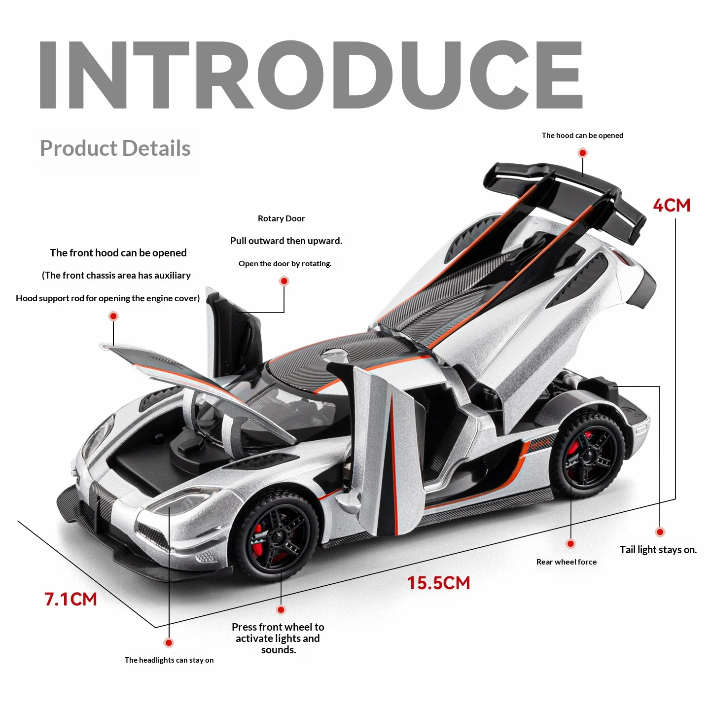 1:32 Koenigsegg One:1 Diecast Model Car 2 1:32 Koenigsegg One:1 Diecast Model Car - Image 2
