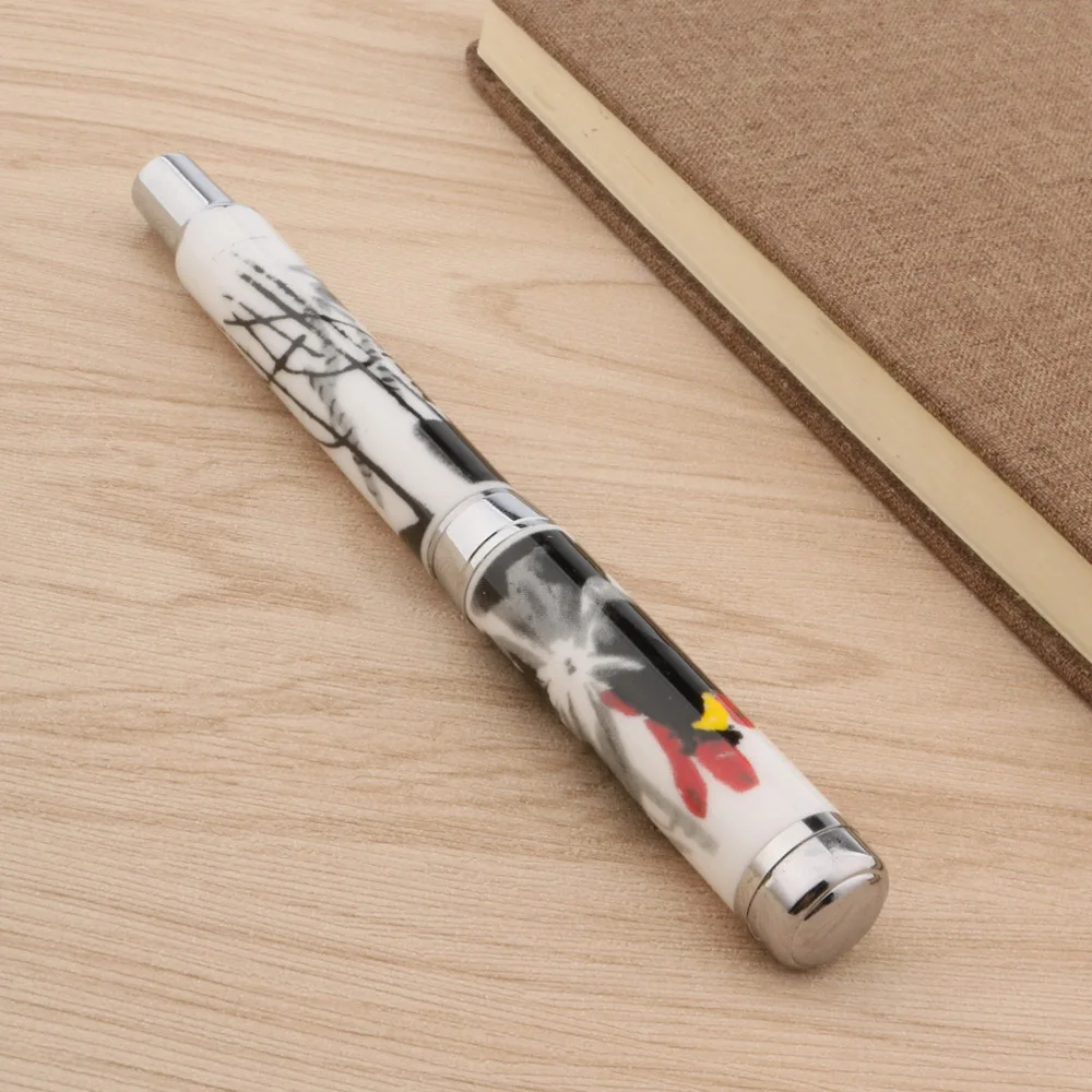 Ceramic Roller Ball Pen with Red Blossoms 3 Ceramic Roller Ball Pen with Red Blossoms - Image 3