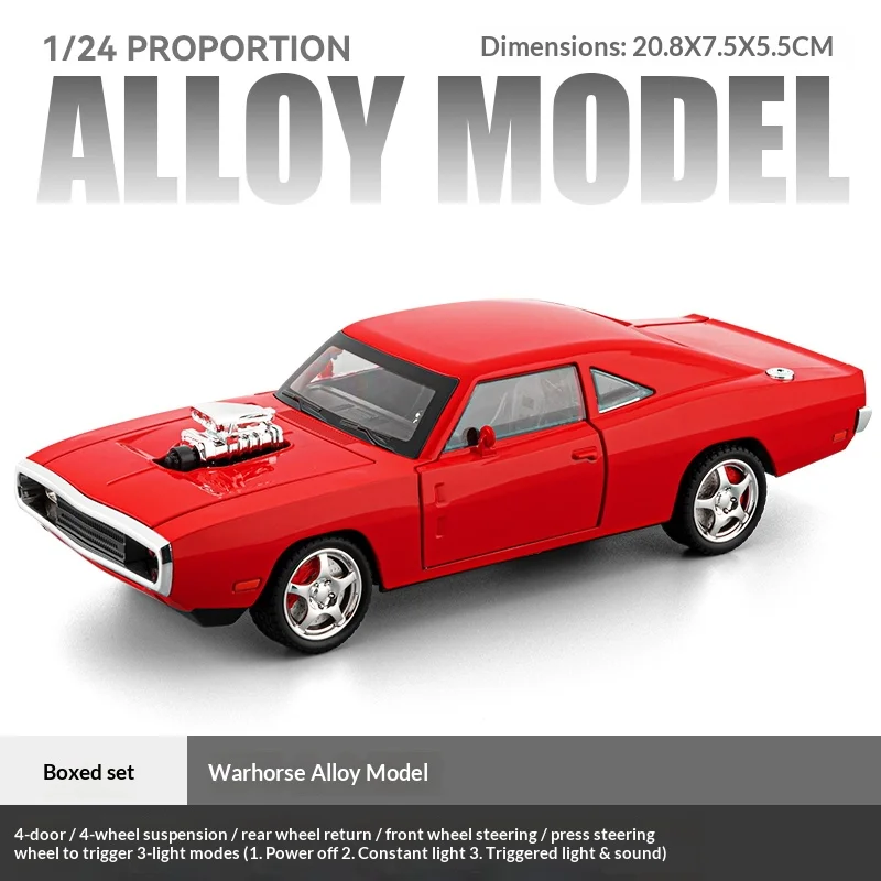 1/24 Alloy War Horse Car Model in Black 10 1/24 Alloy War Horse Car Model in Black - Image 10