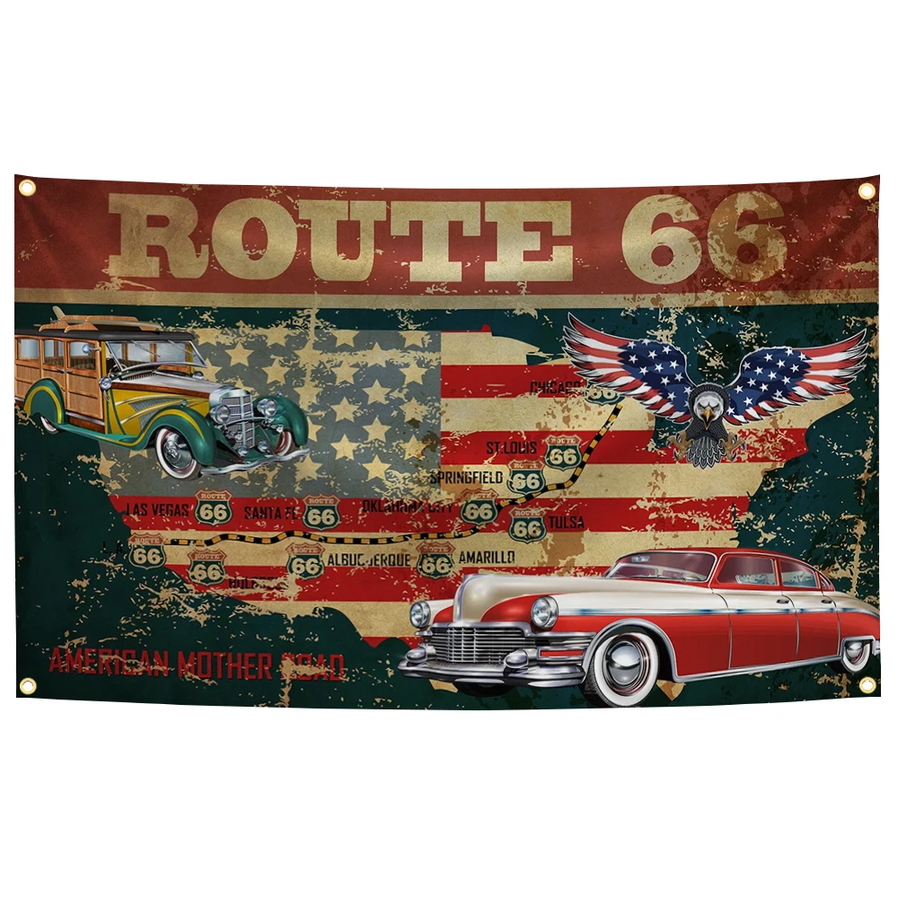 US Route 66 Vintage Collage Banner 90x150cm 4 US Route 66 Vintage Collage Banner 90x150cm - Image 4
