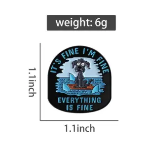 Humorous Mourning Puppy Badge with Sharks 8 S182fcd73897c4340b0e3ea28525c9075F