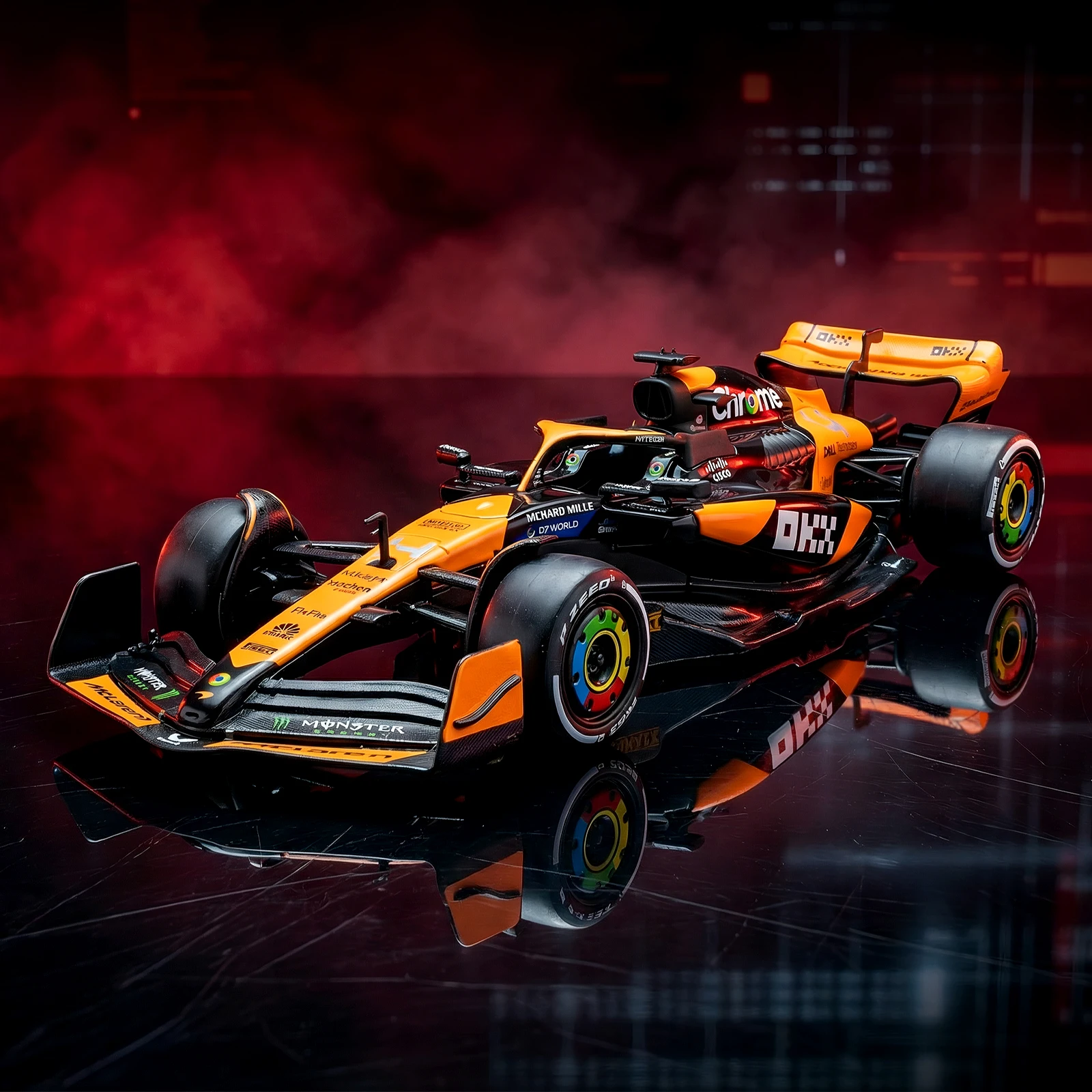 1:24 Scale F1 Diecast Car in Black and Orange 5 1:24 Scale F1 Diecast Car in Black and Orange - Image 5