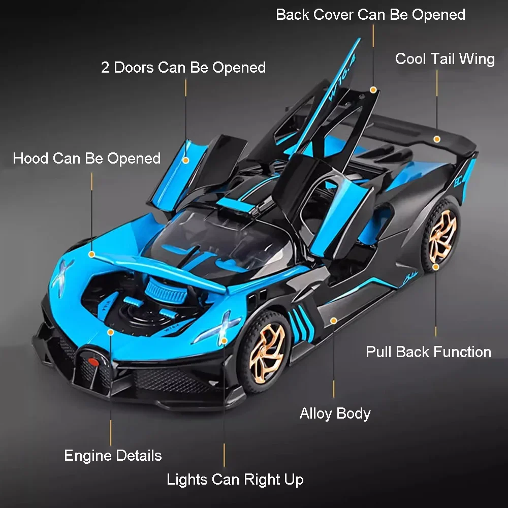1:32 Scale Supercar Model with Lights and Sound 2 1:32 Scale Supercar Model with Lights and Sound - Image 2