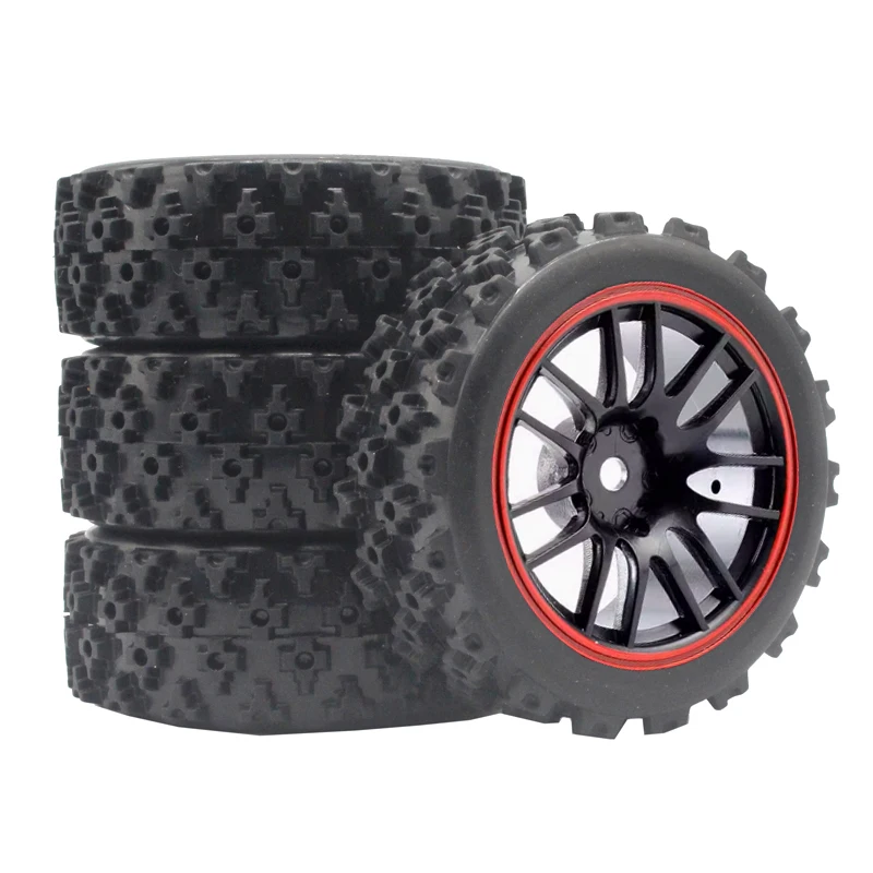 Off-Road RC Tire and White Wheel Set for 1/10 Scale 4 Off-Road RC Tire and White Wheel Set for 1/10 Scale - Image 4