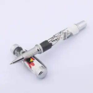 Ceramic Roller Ball Pen with Red Blossoms 11 S20ab1e163b2643a1899086a6b3f1abf6d