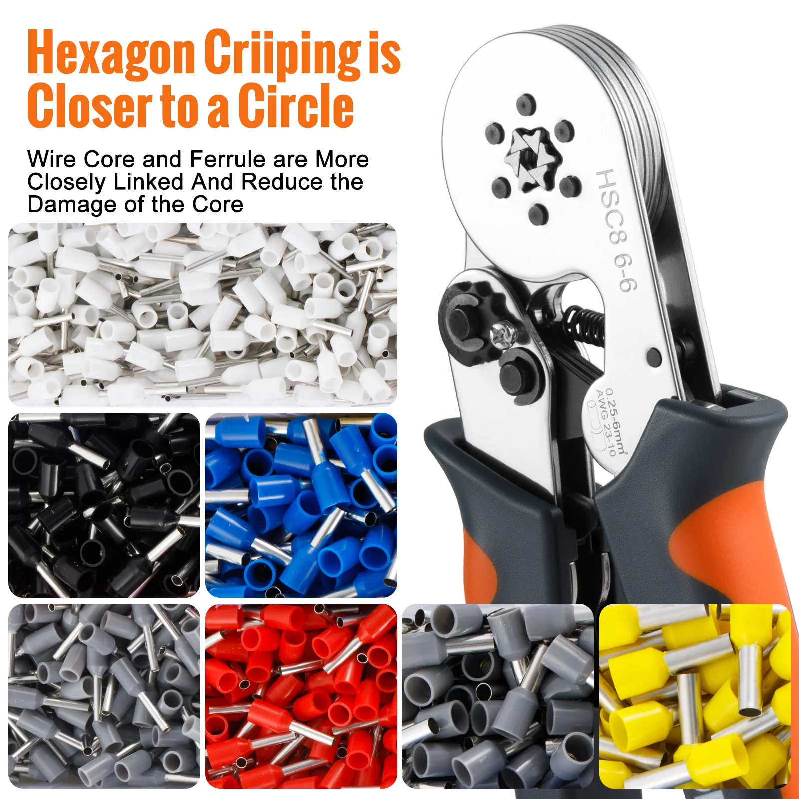 Ferrule Crimping Tool HSC8 for Electrical Work 2 Ferrule Crimping Tool HSC8 for Electrical Work - Image 2