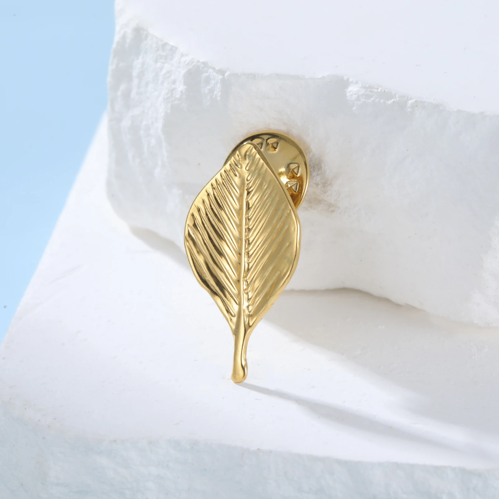 Stainless Steel Leaf Brooch for Women 3 Stainless Steel Leaf Brooch for Women - Image 3