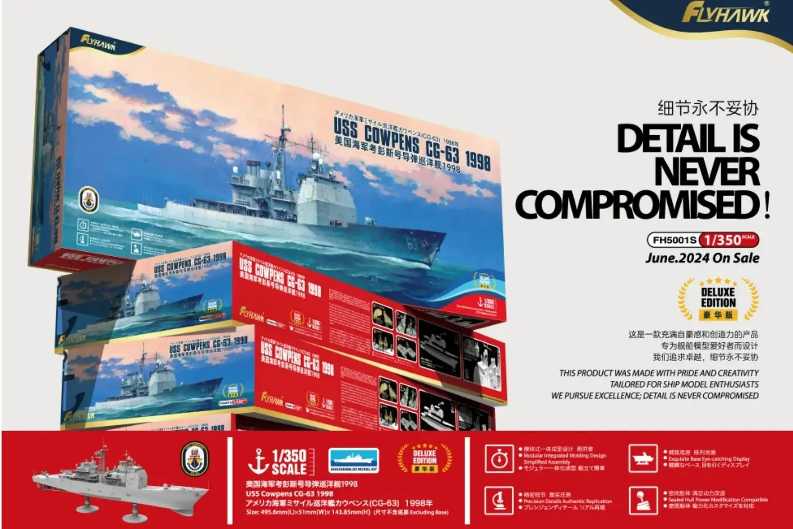 USS Cowpens CG-63 1/350 Scale Ship Model Kit 6 USS Cowpens CG-63 1/350 Scale Ship Model Kit - Image 6