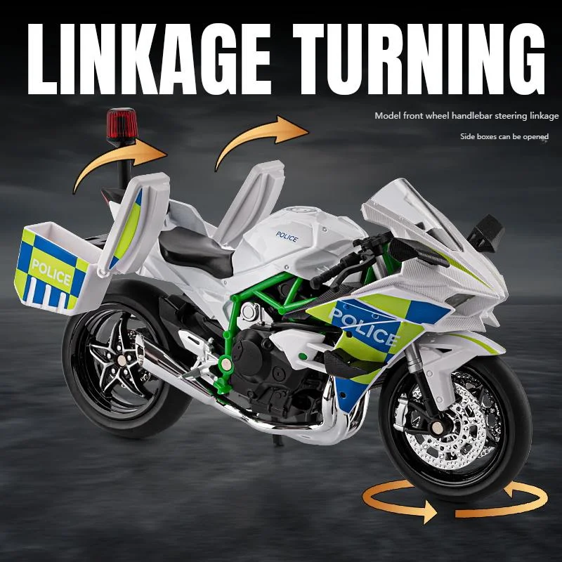 Kawasaki H2R Police Diecast Model 1:12 Scale 5 Kawasaki H2R Police Diecast Model 1:12 Scale - Image 5