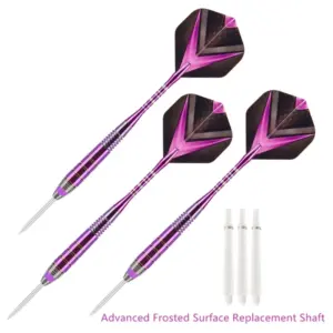 Vibrant Purple & Black Dart Set with Steel Tips 11 S29f22a2764164dac9506ee80cb482dfbl