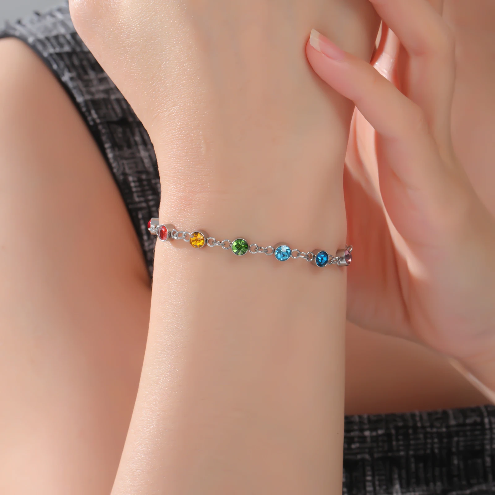 Stainless Steel Chakra Charm Bracelet for Women 6 Stainless Steel Chakra Charm Bracelet for Women - Image 6